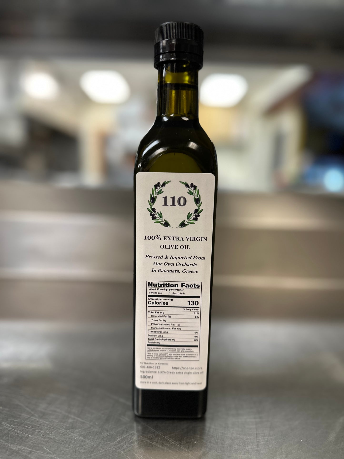 100% Greek Extra Virgin Olive Oil 16.9oz (500ml)